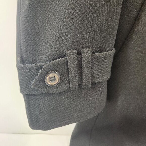 Zara Man Moda Sport Black Overcoat Trench Coat Mens Size Large - Picture 2 of 11